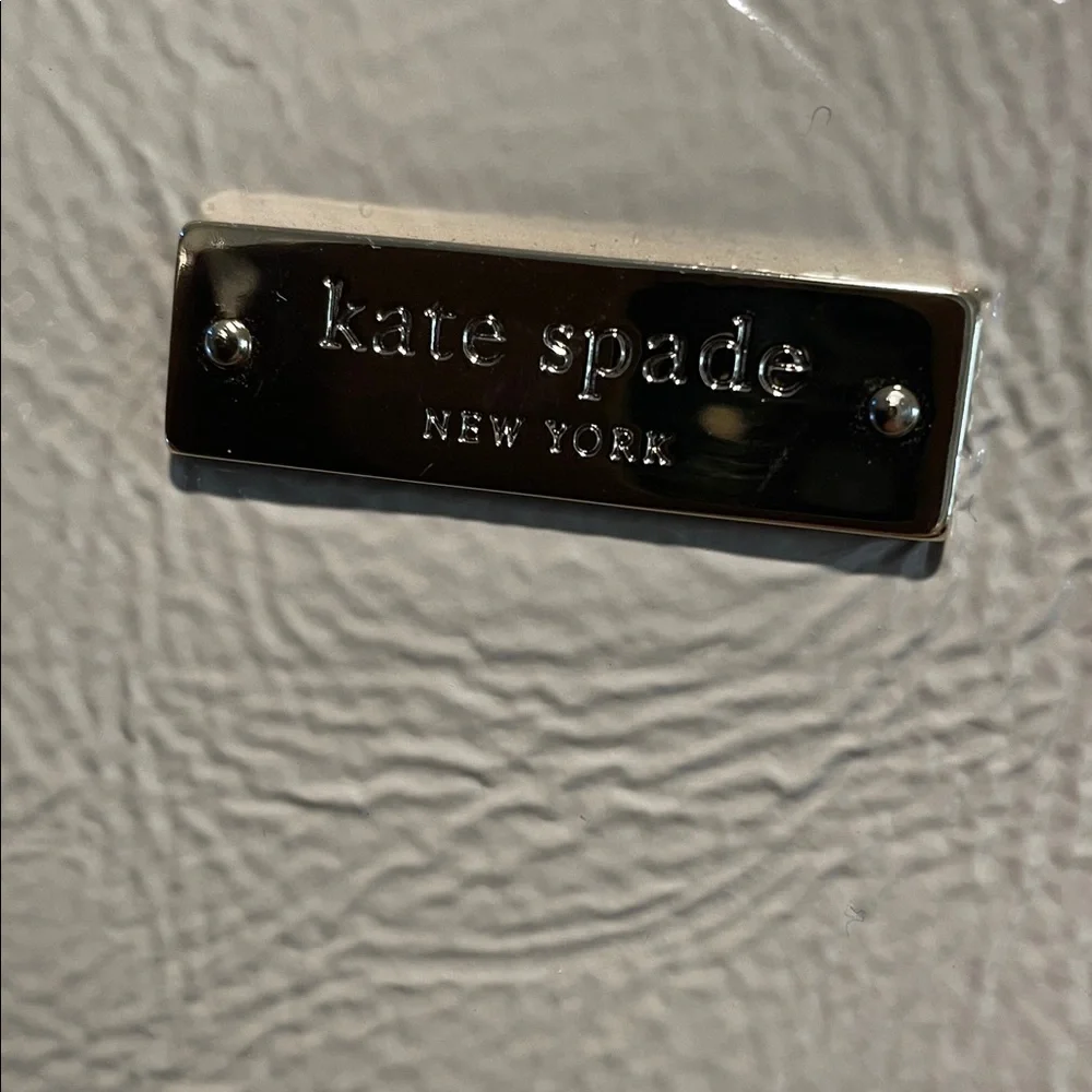 Kate Spade Taupe Square Zipper Darcy Shoulder Bag with Silver Accents